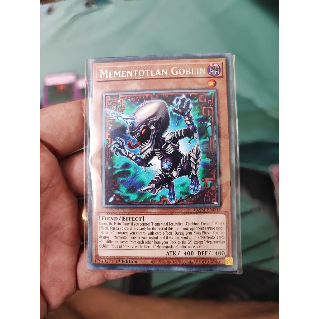 1 lá thẻ bài Mementotlan Goblin - VASM-EN007 - Rare 1st Edition