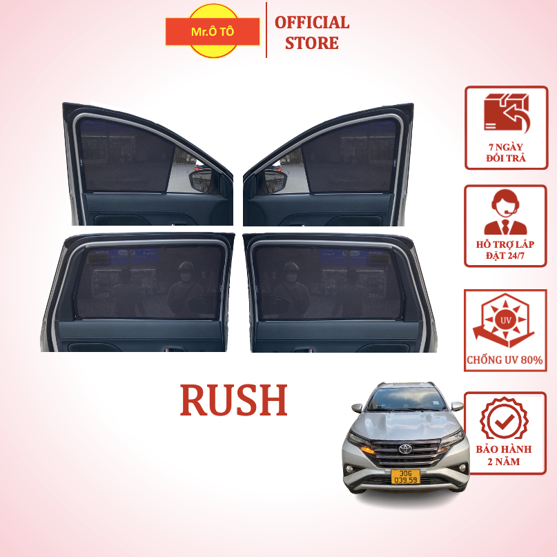 Rèm Che Nắng Xe Toyota Rush chống UV Hàng Loại 1 MR.ÔTÔ -Bảo Hành 2 Năm