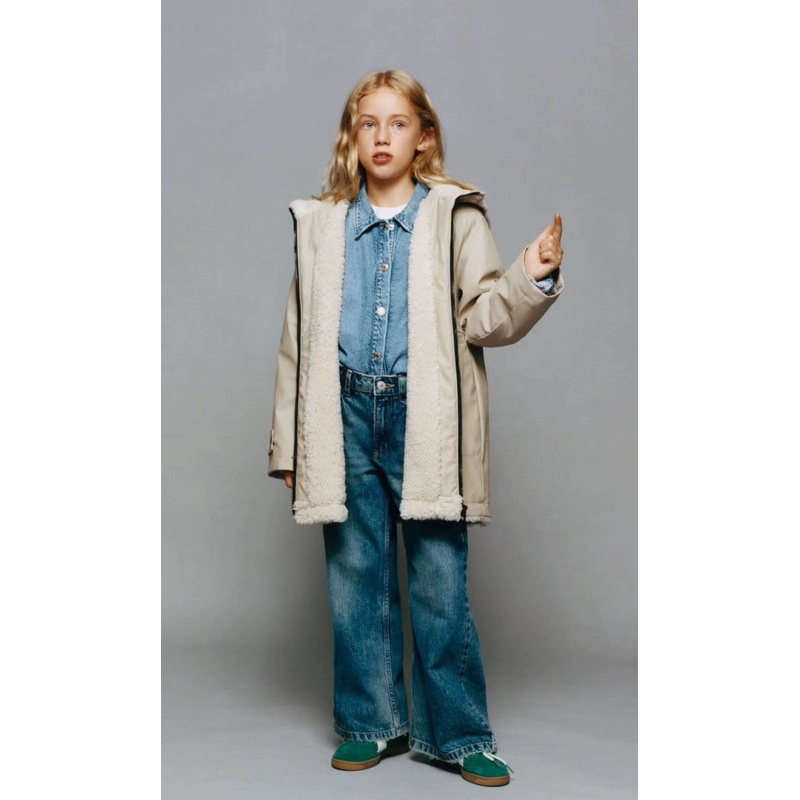 Áo Parka Da PU Bé Trai & Bé Gái Lót Lông Nhung ZR