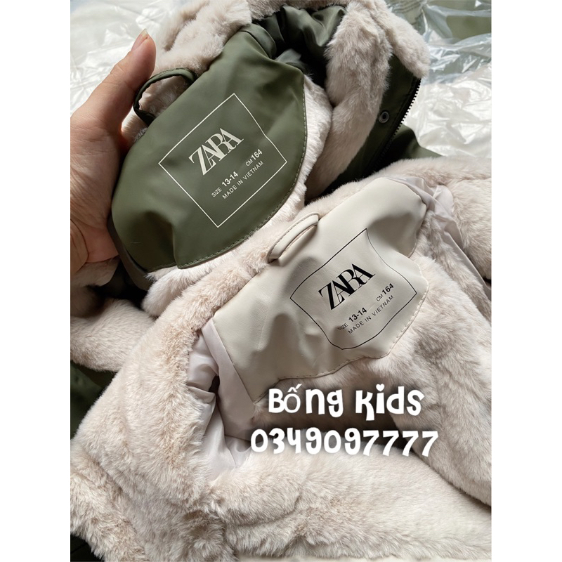 Áo Parka Da PU Bé Trai & Bé Gái Lót Lông Nhung ZR
