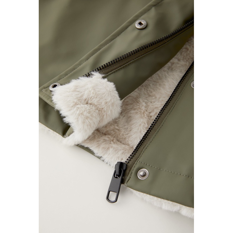 Áo Parka Da PU Bé Trai & Bé Gái Lót Lông Nhung ZR