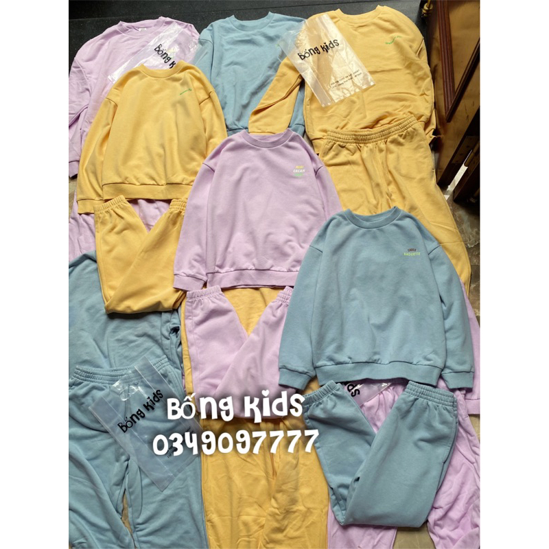 Bộ Nỉ Bé Trai & Bé Gái In Chữ Basic Topten Kids