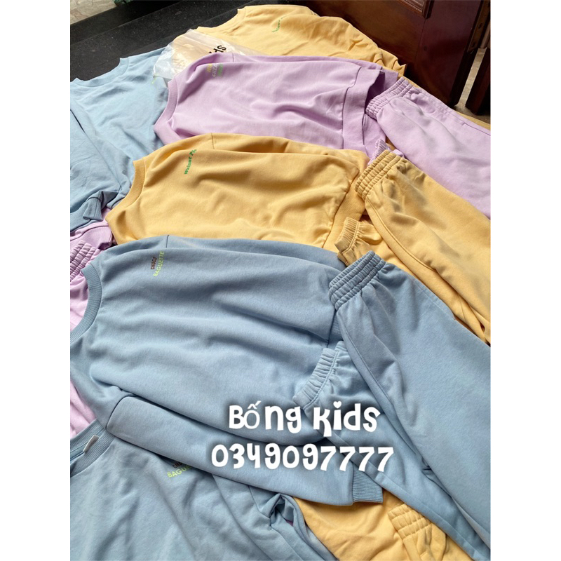 Bộ Nỉ Bé Trai & Bé Gái In Chữ Basic Topten Kids