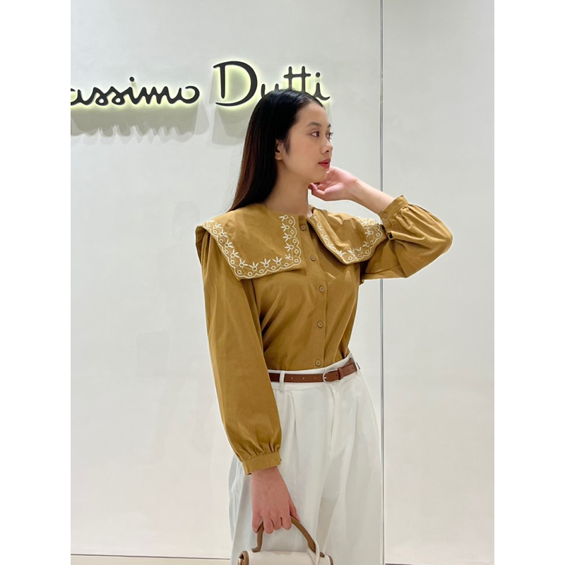 B28 - Áo sơ mi tay dài cổ thêu
