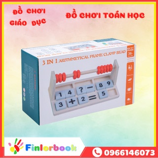 Đồ chơi gỗ bộ học toán gắp hạt màu sắc bằng gỗ montessori cho bé