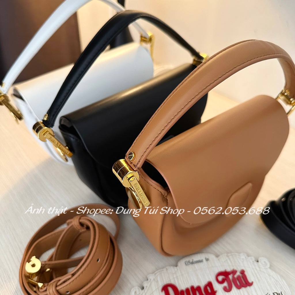 Túi nữ quai đeo cẳng tay + đeo chéo size 17 dáng bầu tròn khóa đẩy CK2-50151315 full màu