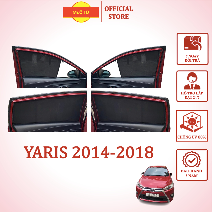 Rèm Che Nắng Xe Toyota Yaris cuối 2013-2018 - chống UV - Loại 1 Mr Ô Tô - Bảo hành 2 năm