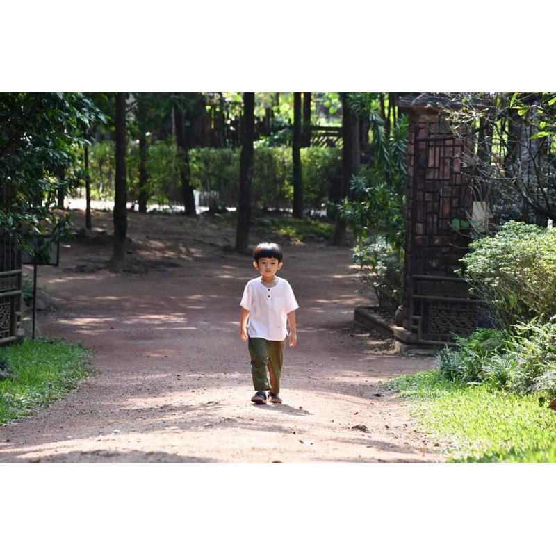 Áo tay lửng linen cho bé trai và bé gái size 1 2 3 4 5 6 7 thời trang thiết kế trẻ em