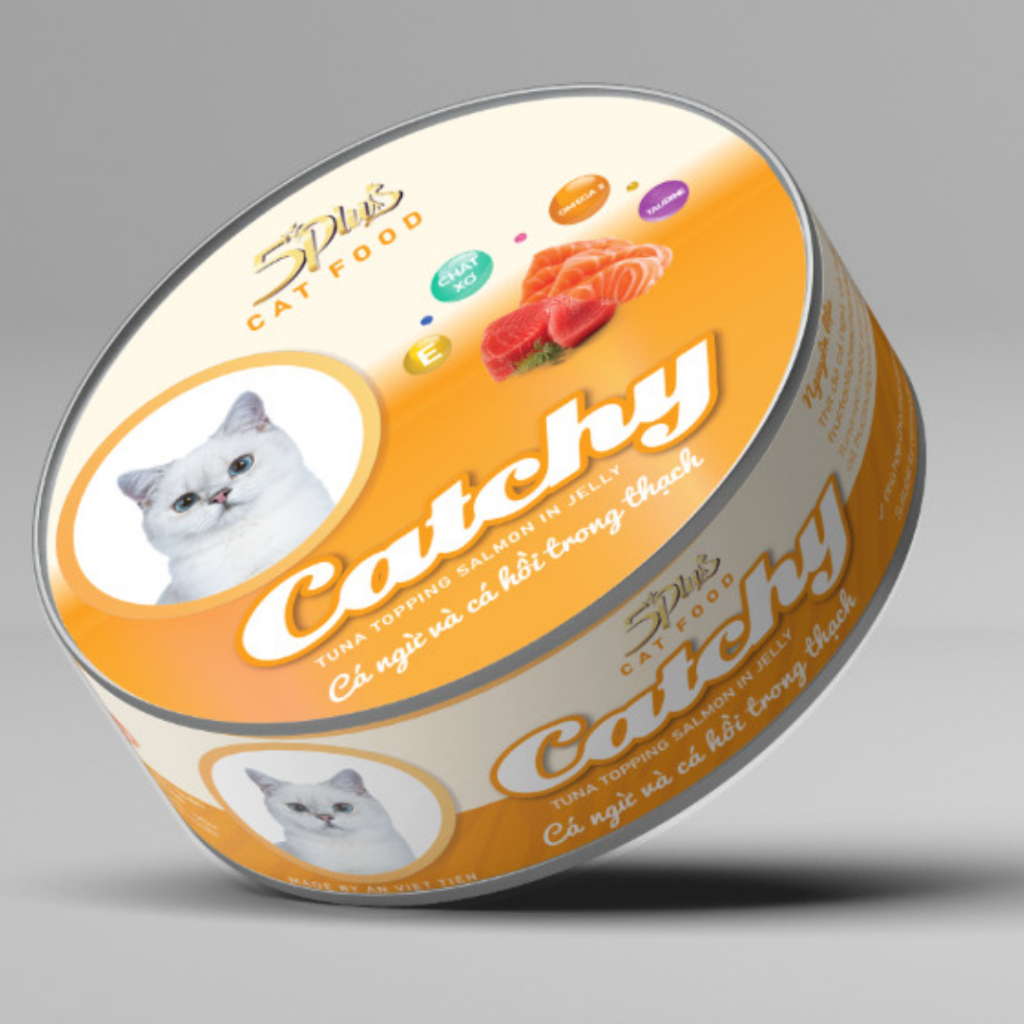 Pate mèo CATCHY 5plus 160g - Pate lon đầy đủ dinh dưỡng và tiện lợi