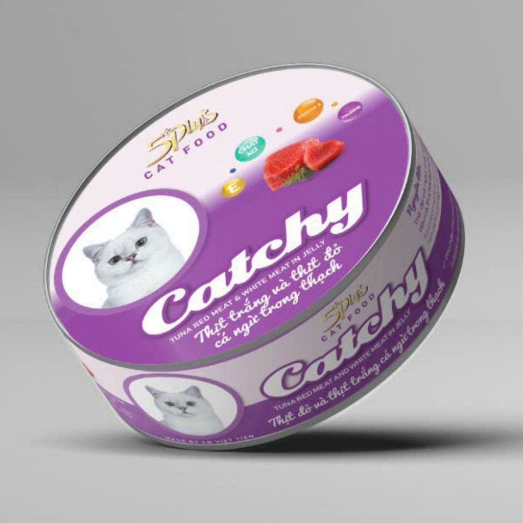 Pate mèo CATCHY 5plus 160g - Pate lon đầy đủ dinh dưỡng và tiện lợi