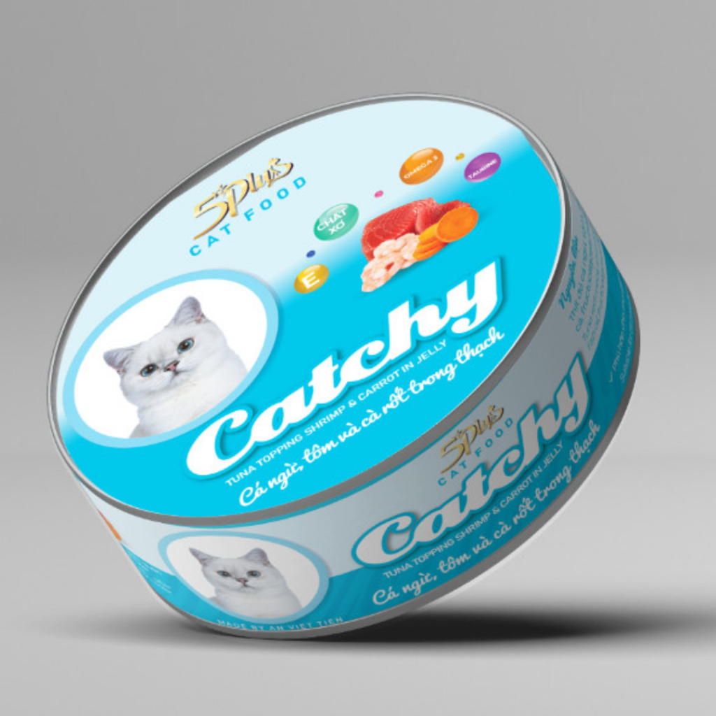 Pate mèo CATCHY 5plus 160g - Pate lon đầy đủ dinh dưỡng và tiện lợi