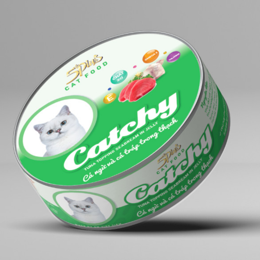 Pate mèo CATCHY 5plus 160g - Pate lon đầy đủ dinh dưỡng và tiện lợi
