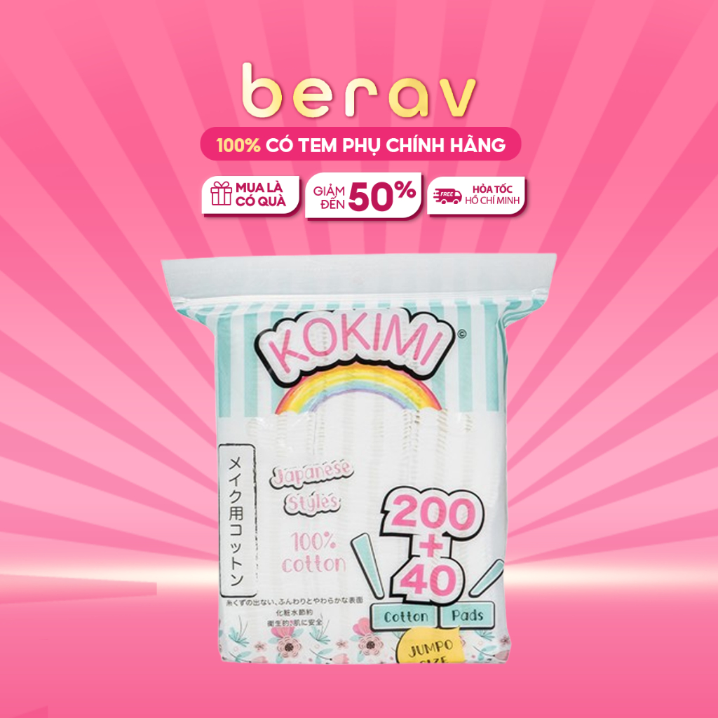 Bông Tẩy Trang MIHOO Kokimi Jumpo Size - Túi 240 MIẾNG