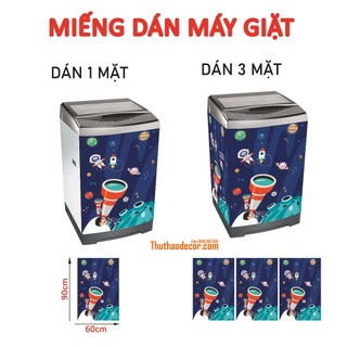Decal dán máy giặt bé ngắm vũ trụ - tủ lạnh mini
