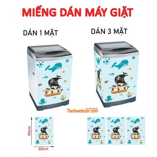 Decal dán máy giặt đội hải tặc đáng iu - tủ lạnh mini
