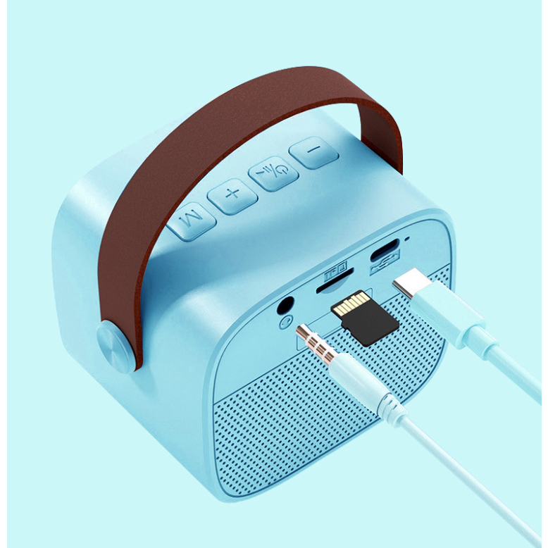 Loa Bluetooth Không Dây Mini, Loa Karaoke Xách Tay Bluetooth Mini Nhỏ Gọn Kèm 1 Mic hát