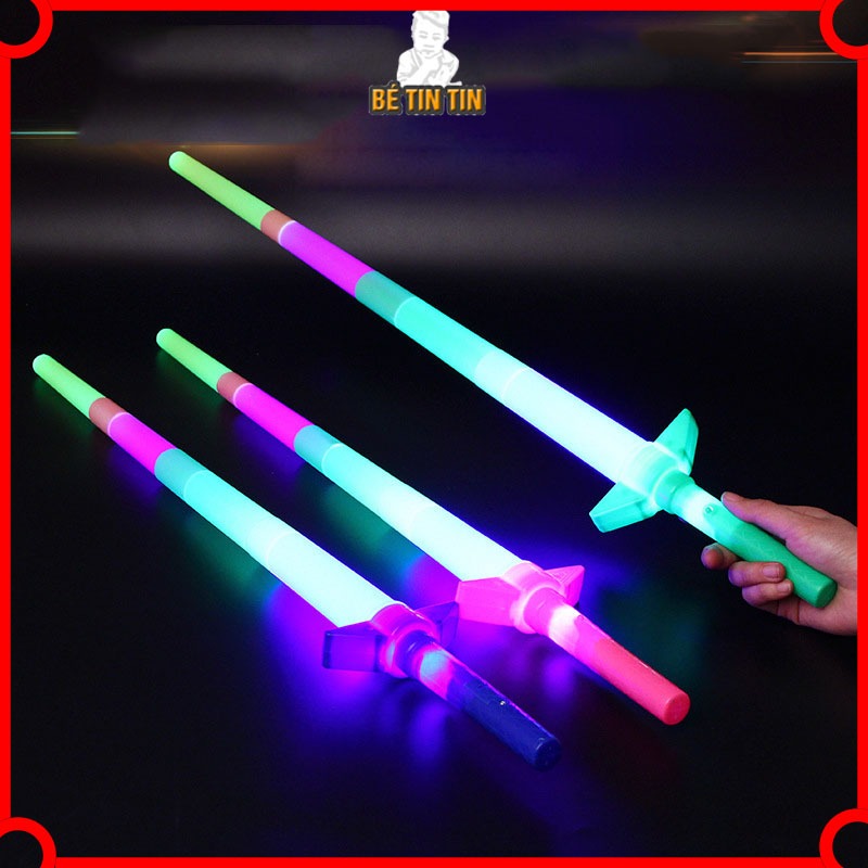 Kiếm Phát Sáng Katana, Gậy Shát Sáng Đồ Chơi 4 Đoạn, Gậy 4 Khúc Có đèn Phát Sáng Đồ Chơi Hàng Rong Ngoài Trời Công Viên.