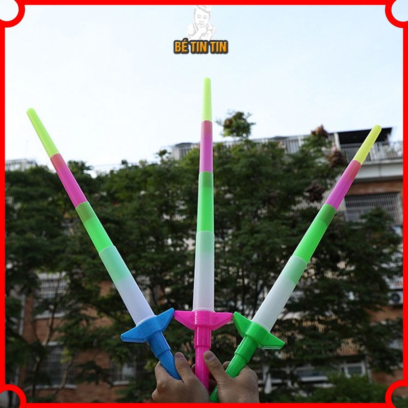 Kiếm Phát Sáng Katana, Gậy Shát Sáng Đồ Chơi 4 Đoạn, Gậy 4 Khúc Có đèn Phát Sáng Đồ Chơi Hàng Rong Ngoài Trời Công Viên.