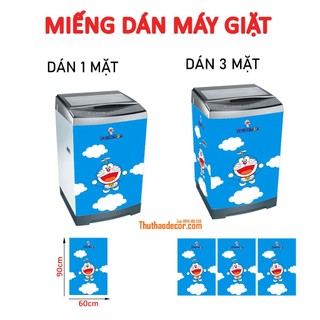 Decal dán máy giặt DOREMON bay trong mây - Tủ lạnh mini
