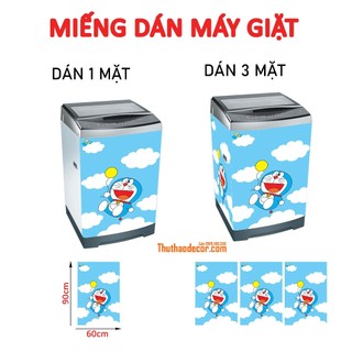 Decal dán máy giặt doremon bay cùng bong bóng - tủ lạnh mini
