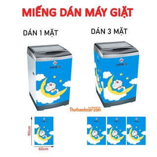 Decal dán máy giặt doremon ngủ với trăng vàng - tủ lạnh mini