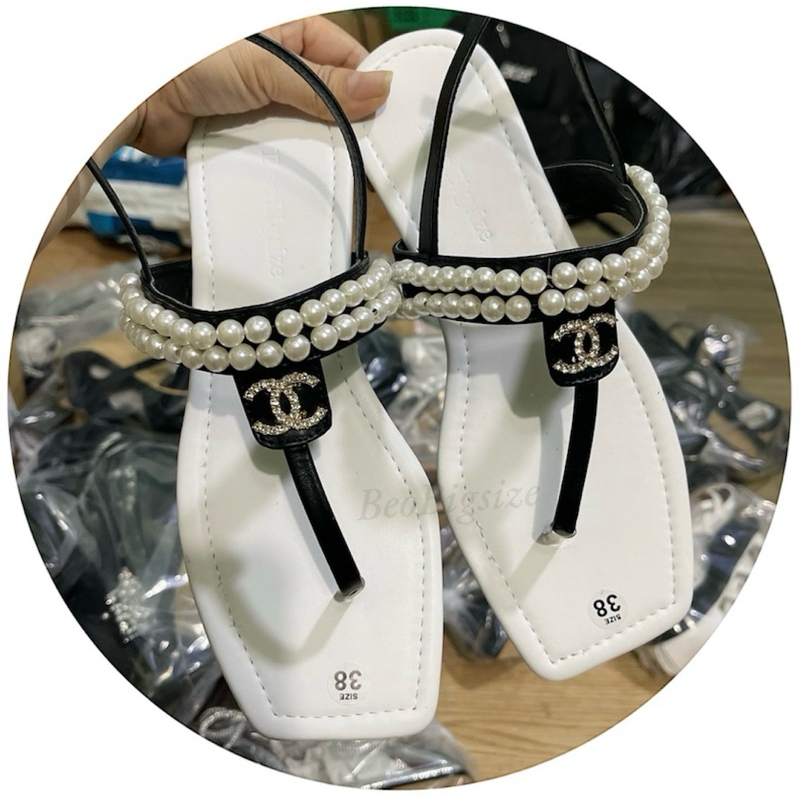 Dép bệt mũi tròn kiểu xỏ ngón gắn khoá X có bigsize 35-43