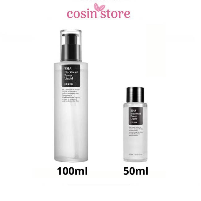 Tẩy Tế Bào Chết Hóa Học Cosrx BHA Blackhead Power Liquid 50ml Cosin Store Hỗ Trợ Giảm Đầu Đen, Mụn Ẩn, Lỗ Chân Lông To