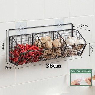 Kệ Gia Vị Dán Tường, Đựng Hành Tỏi Tiện Ích, Tặng Kèm Miếng Dán