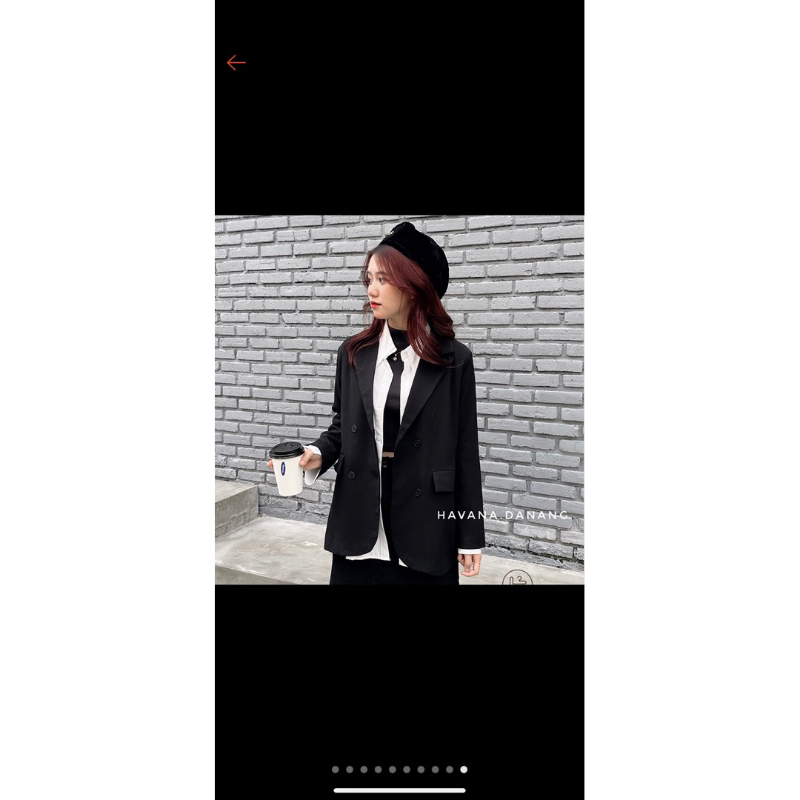 Pass áo blazer đen freesize havana