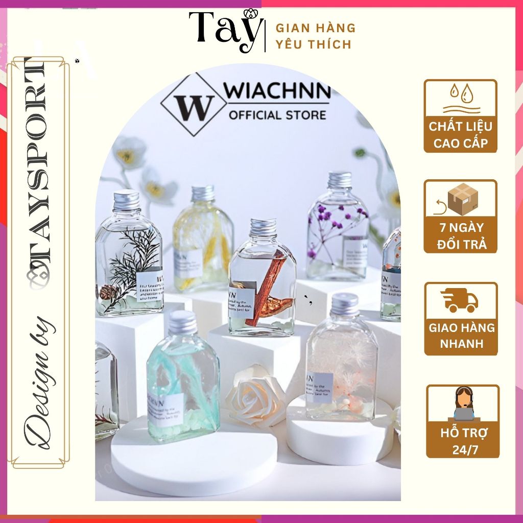 Tinh dầu thơm phòng thiên nhiên WIACHNN kèm que khuếch tán phát sáng ban đêm làm decor trang trí phòng ngủ TAYSPORT
