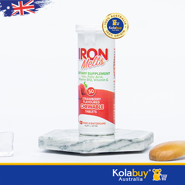 Viên ngậm bổ sung Sắt vị dâu Iron Melts 50 viên