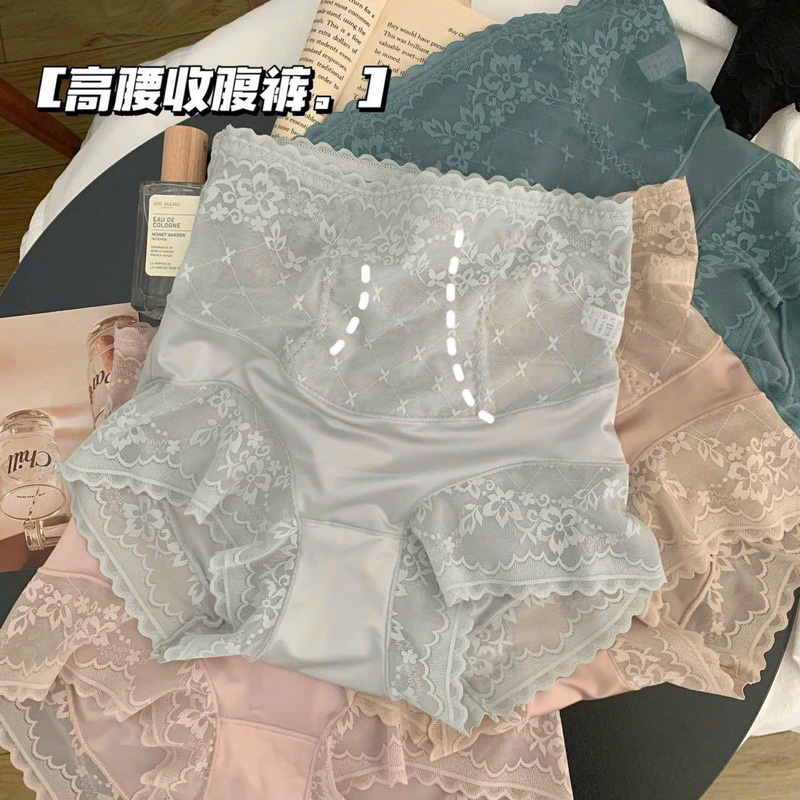 Quần Lót Ren Cạp Cao Ren Ôm Bụng Định Hình Vòng 3, Chống Cuộn Thoáng Mát, Kháng Khuẩn Chống Viễm Nhiễm