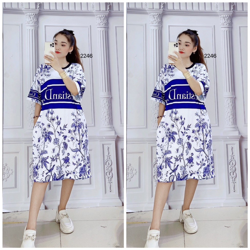 (55kg đến 85kg) Đầm Suông 3D Big Size, Hàng Shop bao đẹp - D2246