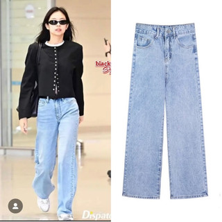 Quần jeans xanh nhạt giống Jennie Blackpink, IU
