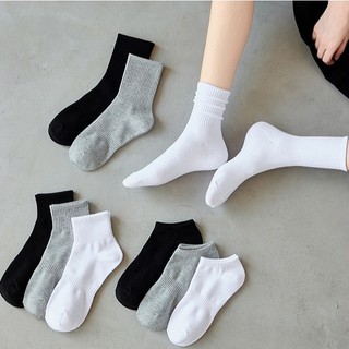Set Tất cổ ngắn, tất cổ lười, tất cổ dài trơn, tất đen xám trắng hàng đẹp