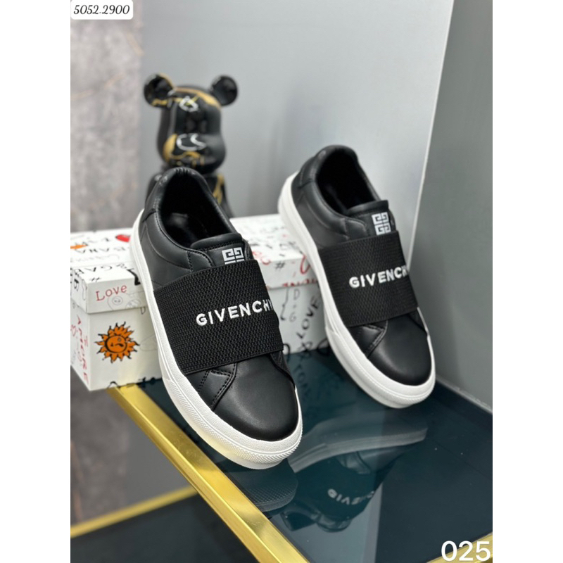 Giày Thể Thao Sneaker Slipon Givenchy Giày Trắng Vải Đen Dấu X - Giày Lười Slipon Thời Trang Cao Cấp