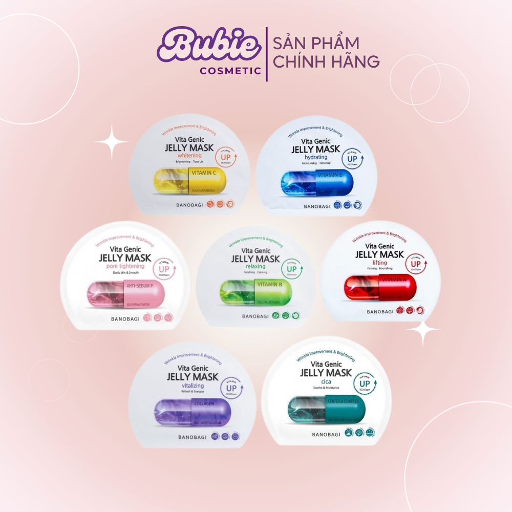 Mặt Nạ Giấy Banobagi Mask Retinol Collagen Vitamin Viên Thuốc Dưỡng Trắng Da Mặt Cấp Ẩm Giảm Mụn Kiềm Dầu 30ml MN01