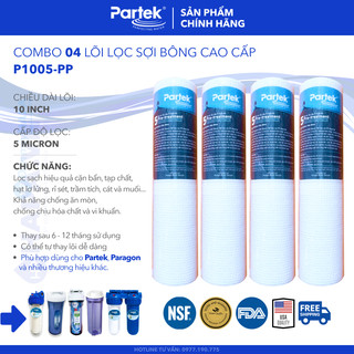 Lõi lọc nước 10 inch partek p1005-pp paragon cao cấp lõi lọc pp polypropylene số 1 cho mọi loại cốc 10in - chính hãng