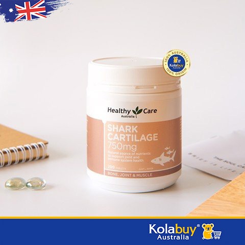 Viên uống Sụn cá mập của Úc Healthy Care Shark Cartilage 750mg 200 viên