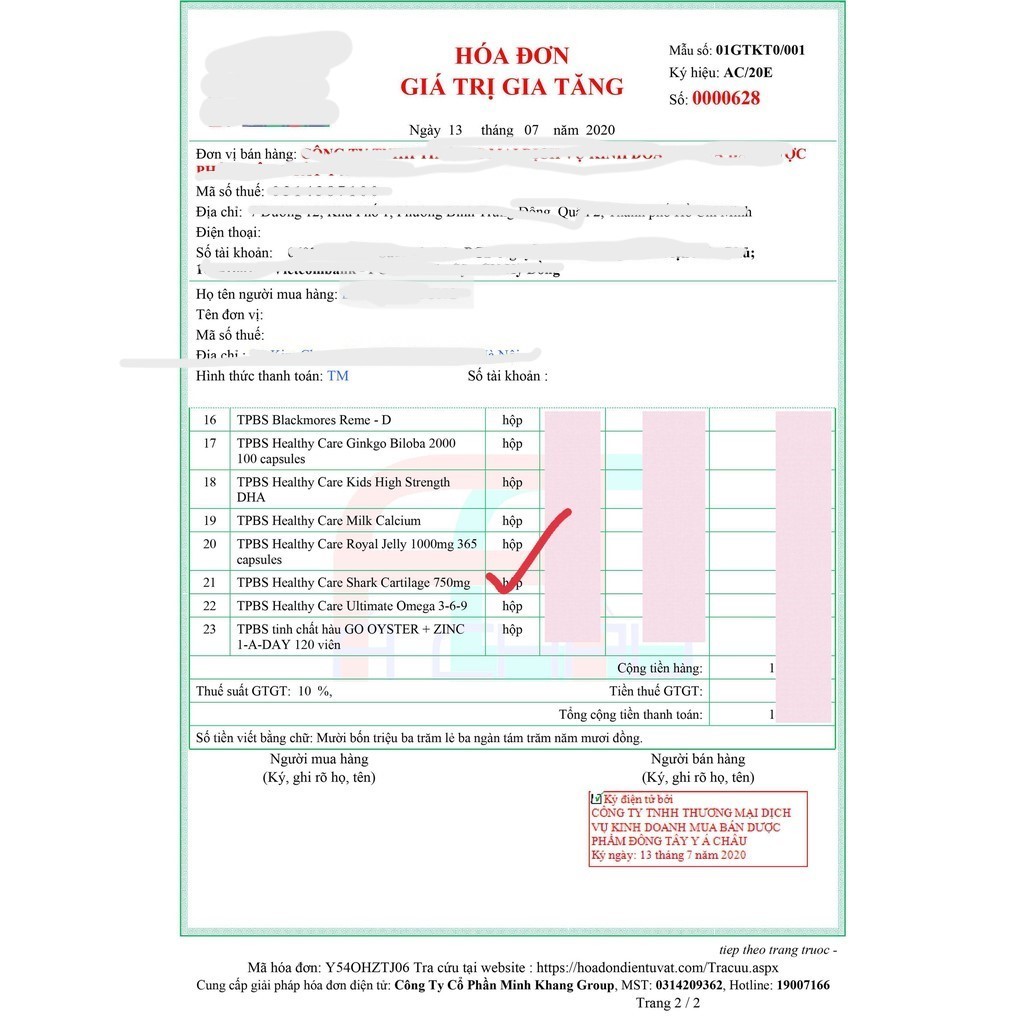 Viên uống Sụn cá mập của Úc Healthy Care Shark Cartilage 750mg 200 viên