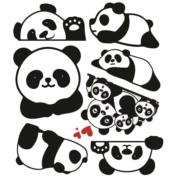 Sticker 7 hình dán trang trí ổ điện GẤU TRÚC