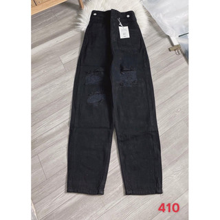 Baggy Jean Đai Nút Rách