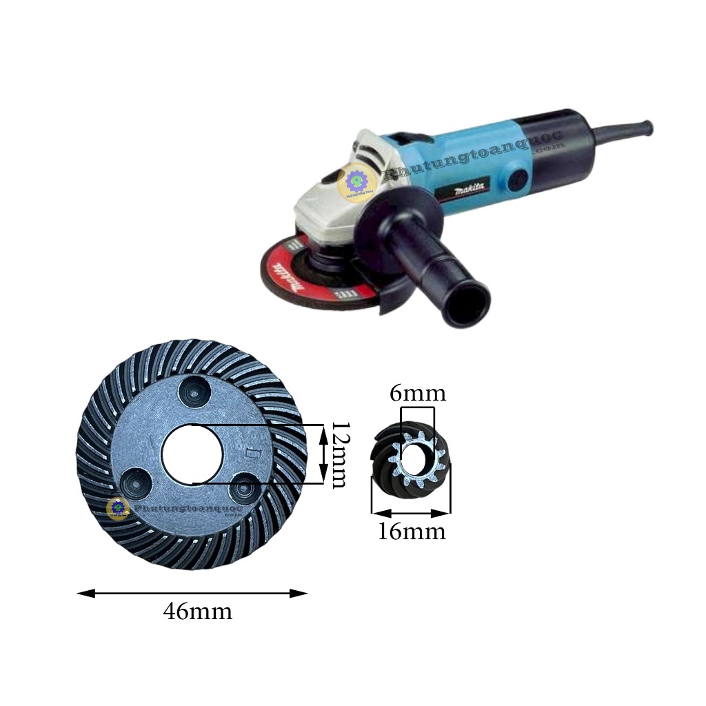 Bánh Răng  Máy Mài Góc 100mm Makita 9523 NB Hoặc Hanke 1003 Các Máy TQ Cùng Thông Số