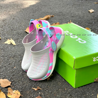 Dép sục cross literide 360 trẻ em xám loang chất liệu nhựa cao cấp đi mưa Bảo Vệ Ngón Chân,Dép Cross cho bé trai bé gái