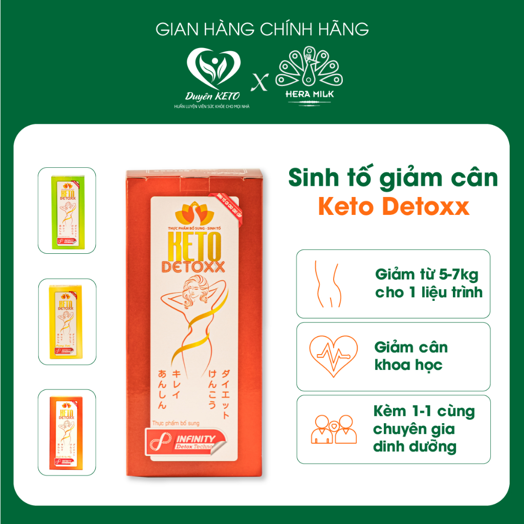 [FREESHIP] Sinh tố giảm cân Keto Detox - Giảm nhanh 3-4 cân sau 1 tuần - Tốt cho sức khỏe - HLVDUYEN