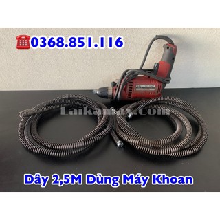 Dây thông cống dài 2,5m dùng máy khoan