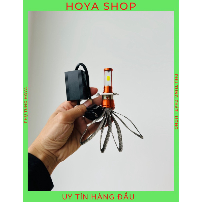 Đèn pha Led 3 tim  đuôi công tản nhiệt chân đa năng gắn thông dụng các dòng xe