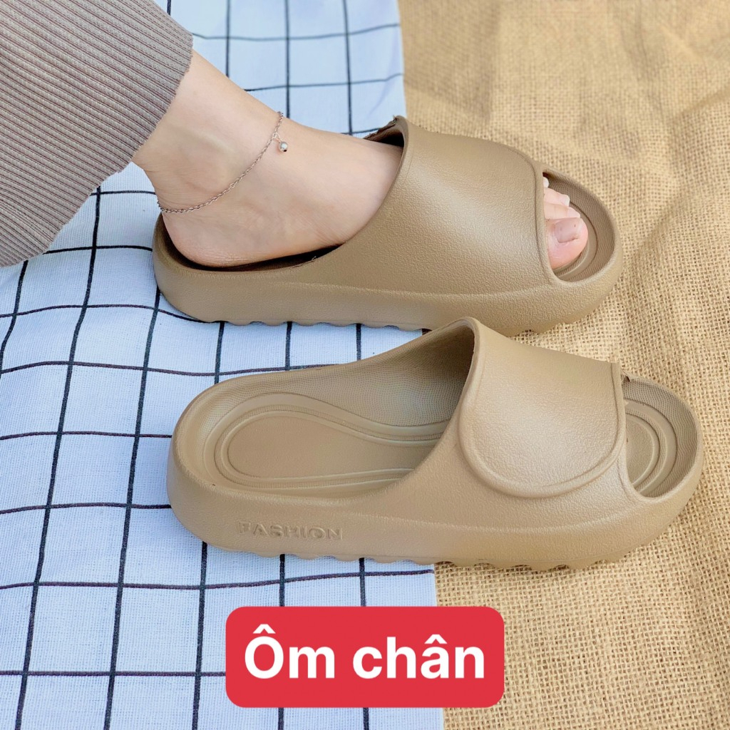 Dép bánh mì nâng đế 3cm dép quai ngang nữ đúc bền kiểu dáng unisex ulzzang chất liệu eva đi mưa