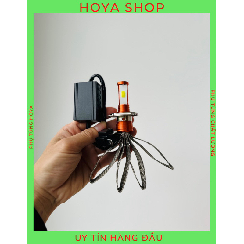 Đèn pha Led 3 tim  đuôi công tản nhiệt chân đa năng gắn thông dụng các dòng xe