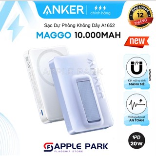 Sạc Dự Phòng Không Dây Từ Tính Anker A1642 A1652 PD 20W 10000mAh,Cho 12/13/14/15 Series,Sạc K Dâ 7.5W,Sạc Có Dây 20W